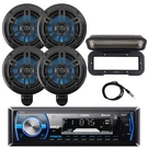 Pyle Marine Bluetooth Receiver, 4X 5.25" Off-road Black Speakers, Cover, Antenna. Fixed Price $187.49.
