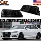 Glossy Black Pair Front Fog Light Lamp Grille Cover For Audi A4 B9 2016-18. Fixed Price $61.74.