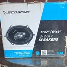 Scosche HD57683A 3-WAY Car Speakers 5X7IN/6X8IN 50W Rms For Audio System. Fixed Price $68.99.