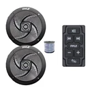Pyle Marine Bluetooth Controller, 2X 6.5" 240W Boat Speakers (black) W/wire. Fixed Price $129.99.