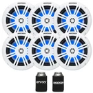 6X Kicker 51KM604WL 6.5" 150W Rgb Led Marine Coaxial Speakers W/koozies. Fixed Price $359.97.