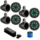 4X Kicker 8" 300W Marine Led Speakers,grille, Black Pods, Remote,wire. Fixed Price $1499.89.