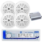Dual Electronics Marine Bluetooth Receiver, 4X 4'' 100W Speakers, Amplifier. Fixed Price $160.49.