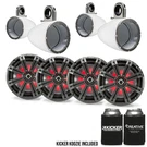 Kicker 8" Whitecharcoal Wake Tower Led Marine Speakers 2-PAIRS. Fixed Price $1241.90.