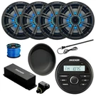Kicker KMC2 Marine Bt Am/fm Radio, 4X 6.5" Led Speaker, Charcoal Grille, Extras. Fixed Price $819.90.