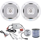 Lanzar AQ6CXW 6.5'' 2-WAY Speakers, 2-CHANNEL Boat Amplifier, Wire. Fixed Price $150.99.