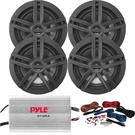 X Enrock EM265B 6.5" Black Speakers, 4-CHANNEL 400W Amplifier W/ Wiring Kit. Fixed Price $145.49.