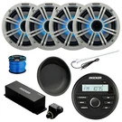 Kicker KMC2 Marine Bt Am/fm Radio, 4X 6.5" Led Speaker, White Grille, Extras. Fixed Price $779.94.