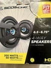 Scosche Speaker Set #HD6504SD, 6.5", 4-WAY, 200W, One Pair. Fixed Price $21.00.