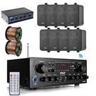 Enrock Black 4" Box Speakers, Selector & Wiring, Pyle PTA24BT Receiver. Fixed Price $363.99.