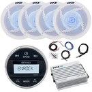Enrock Marine Receiver, 4X 6.5'' 240W Led Speakers, Amplifier W/kit, Antenna. Fixed Price $299.99.