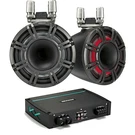 Kicker 44KMTC11 Charcoal 11" Speaker Boat Tower Pair & 44KXMA12002 Marine Amp. Fixed Price $1679.99.