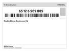 Genuine Bmw Radio Business Cd 65-12-6-909-885 New. Fixed Price $1522.04.