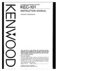 Kenwood KEC-101 Electronic Crossover Network Owners Instruction Manual. Fixed Price $22.24.
