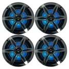 4 X Enrock Marine 6.5" 2-WAY 120W Rgb Led Light Audio Speakers (chrome Grilles). Fixed Price $161.49.