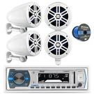 Pyle Marine Bluetooth Receiver, 4X 5.25" 180W Off-road White Speakers W/wire. Fixed Price $285.99.