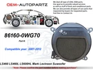 2006-2012 Lexus LS460L LS600H Mark Levinson Subwoofer Oem 86160-0WG70. Fixed Price $164.95.