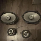 Pyramid 380GX 3.5IN 3-WAY 120W & Infinity 6822CF 6X8IN 60W Car Speakers Set. Fixed Price $110.00.
