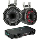 Kicker 44KMTC11 Charcoal 11" Speaker Boat Tower Pair & 44KXMA8008 Marine Amp. Fixed Price $1749.99.