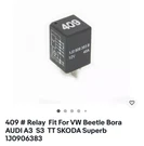 Relay # 409 Fuel Pump Oem Vw MK3 Golf,gti 1994-99.5 Cabrio 1995-02. Fixed Price $38.40.