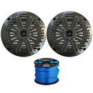 Kicker 6.5" 2-WAY 195W Marine Speaker (pair) W/charcoal Salt Water Grilles, Wire. Fixed Price $132.49.