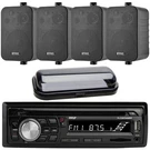 Pyle Bluetooth MP3 Am/fm Cd Radio Receiver, 4X Enrock 4" 30W Box Speakers, Cover. Fixed Price $197.49.