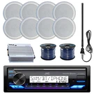 Bluetooth Marine Usb Jvc Radio, 8X 5.25" Speakers, Wiring, Amplifier, Antenna. Fixed Price $393.49.